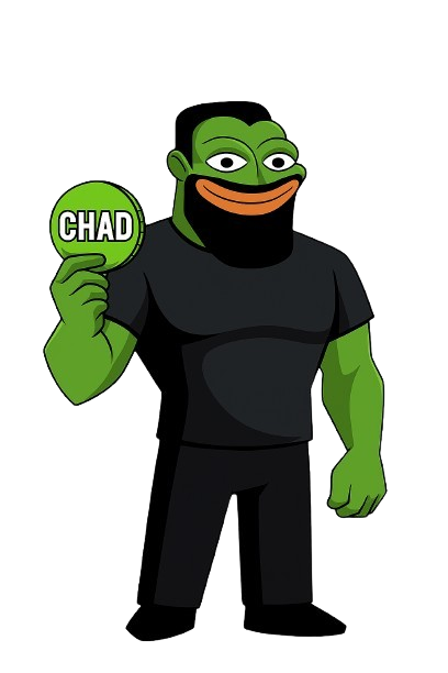 Clob Chad holding a coin